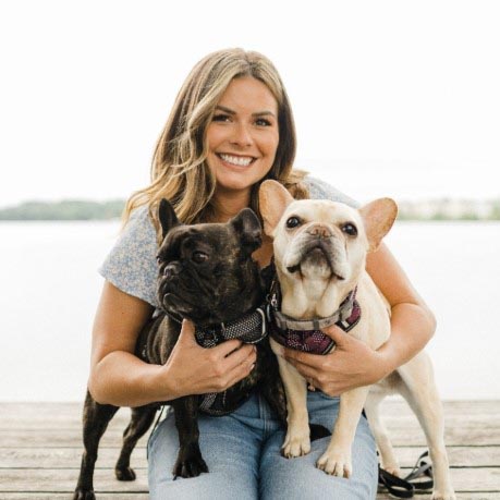 Crystal with her dogs