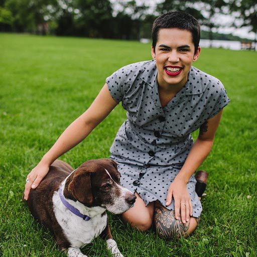 Emma with her senior dog