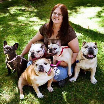 Kismet with her dogs