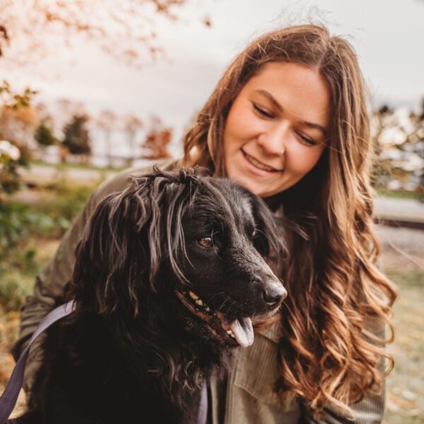 Sara with her dog