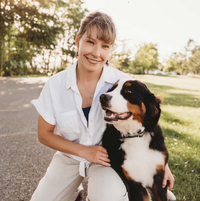 Susan with her dog