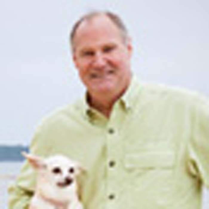Kevin Reabe with his dog